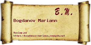 Bogdanov Mariann névjegykártya